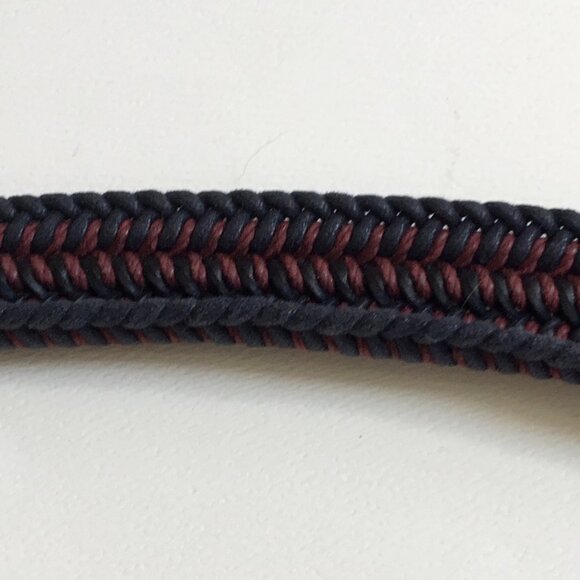 Torino Blue Mauve Woven Braided Rayon Elastic Stretch Leather Belt Size 42 - Picture 7 of 7